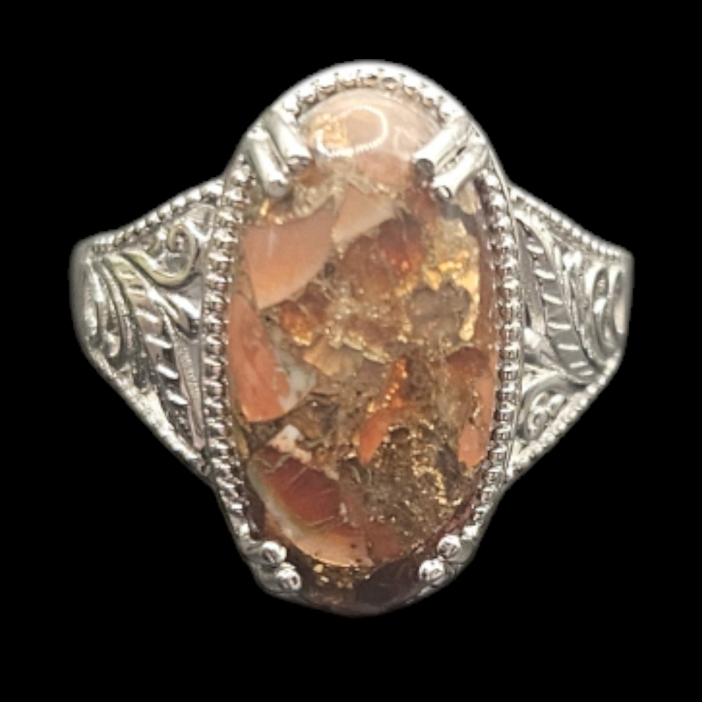Fire Opal Matrix Ring - Picture 3 of 6